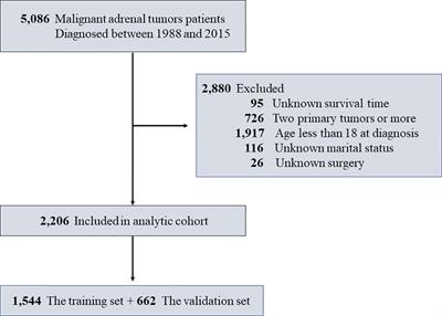 Identification of prognostic factors for predicting survival of patients with malignant adrenal tumors: A population-based study